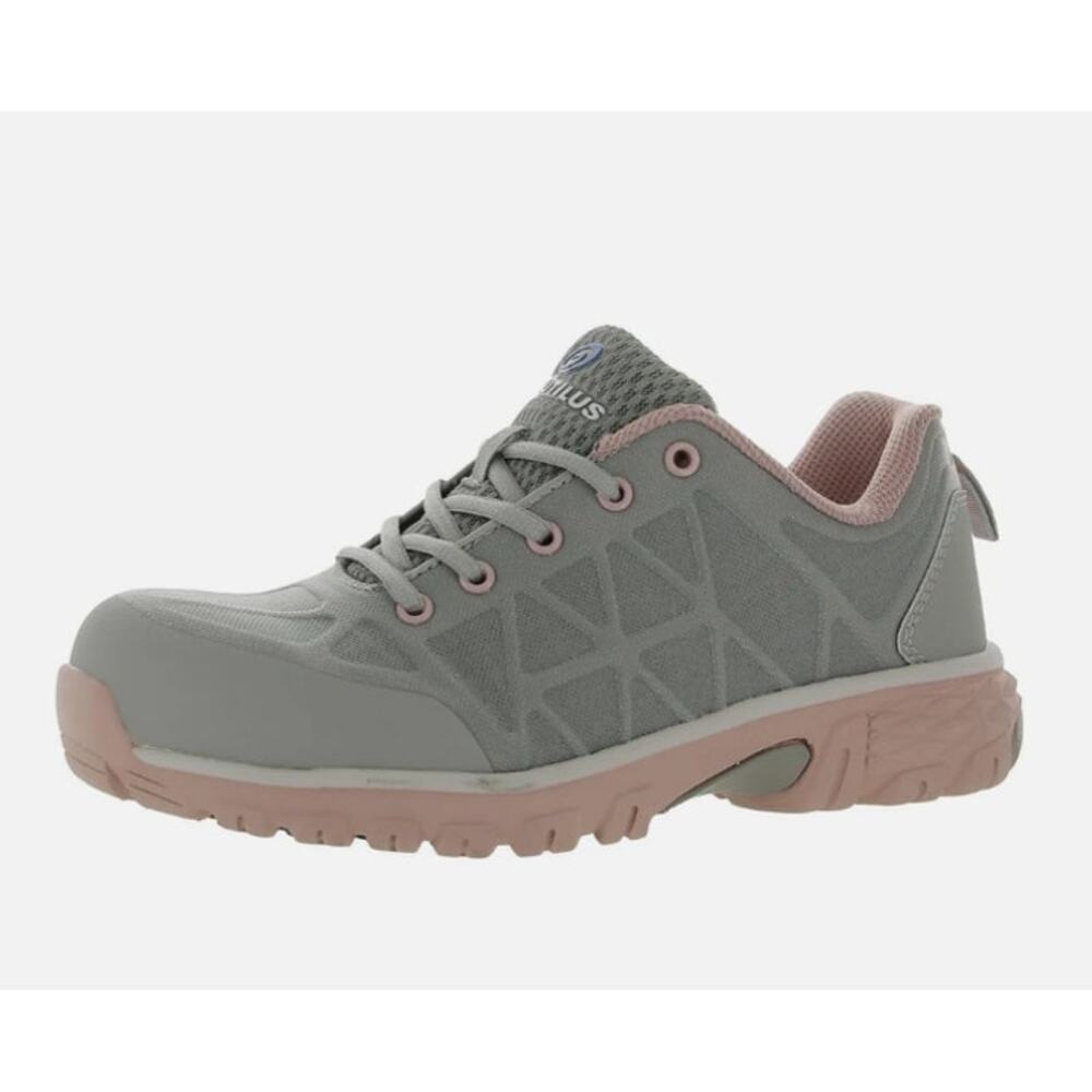 NAUTILUS Womens Spark Work Safety Shoes Size 7.5 Gray Pink Comp Toe EH SR